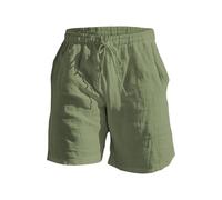 Taille élastique pour homme - Jambe droite - Couleur unie - Respirant - Pour la plage quotidienne - Cinq pantalons décontractés - Nom de la marque - Short pour homme, Vert, 3XL