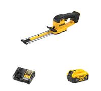 Taille haie 18V 20 cm DCMHT520N-XJ + 1 batterie 18V 5 Ah + chargeur DCB1104-QW DEWALT