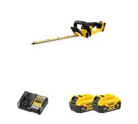 Taille haie 18V 55 cm DCMHT563N-XJ + 2 batteries 18V 5 Ah + chargeur DCB1104-QW DEWALT