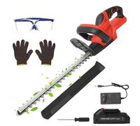 Taille Haie a Batterie, 21V Taille-Haies sans Fil, avec 1 Batterie et Chargeur, avec Double Lame, Distance de Lame de 15 mm, 22 Pouces Taille Haie Electrique pour Arbustes, Jardin, Gazon, Pelouse