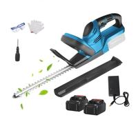 Taille Haie avec 2 Batteries 1500mAh,Taille-Haie sans Fil Lame Double Action Acier Inoxydable Sk5,DiamèTre De Coupe 10cm,Taille-Haie électrique pour Jardin Haies Arbustes Buissons (2 Batteries)