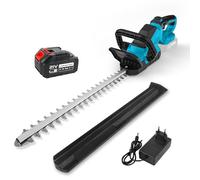 Taille Haie avec Batterie, Taille Haie Electrique, Taille-Haies sans Fil pour Elagage, Ebranchage, Cisailles à arbustes Coupe Bordure 52 cm 20.5 inch Cisaille Sculpte-Haie et Lames