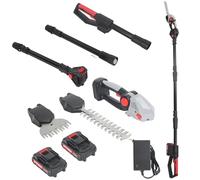 Taille Haie Batterie 2 en 1 Voie à chaîne à Poteau électrique avec Batterie 2X 21V 1500mAh de Poteau d'extension, scie à chaîne à Poteau sans Fil de portée maximale de 3.6m Coupe d'arbre