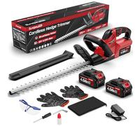 Taille Haie Batterie 21V, SundpeyPRO 600W Taille Haie Electrique sans Fil avec 2 Batteries 4.0Ah, Moteur Brushless, Lame Double Action 52cm, 15.5mm Écartement des Dents pour Jardin, Haies et Arbustes