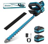 Taille Haie Batterie, Professionnel Taille Haie Electrique avec 2 Batteries de 21 V/4000 mAh et Chargeur, Moteur Brushless, Longueur de Coupe 52cm, Diamètre de Coupe 15 mm
