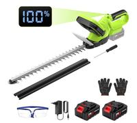 Taille Haie Batterie, Taille-Haie Electrique sans Fil avec 2 x 3.0Ah Batterie, Lame Double, 55cm Longueur de Coupe, 500W Moteur sans Balais et Écran LCD, pour Arbres à thé et Jardins