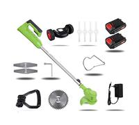 Taille-haie Electrique, 24V sans Fil haie Coupe-Herbe 1880W Portable électrique Tondeuse à Gazon à Main débroussailleuse Batterie Tonte Outil de Jardin(2 Batteries-Wheels)