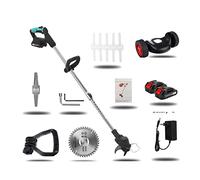 Taille-haie Electrique, 24V sans Fil haie Coupe-Herbe 1880W Portable électrique Tondeuse à Gazon à Main débroussailleuse Batterie Tonte Outil de Jardin(Blue LED 2B)