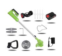 Taille-haie Electrique, 24V sans Fil haie Coupe-Herbe 1880W Portable électrique Tondeuse à Gazon à Main débroussailleuse Batterie Tonte Outil de Jardin(1 Battery-Wheels)