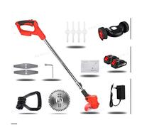 Taille-haie Electrique, 24V sans Fil haie Coupe-Herbe 1880W Portable électrique Tondeuse à Gazon à Main débroussailleuse Batterie Tonte Outil de Jardin(Orange LED 2B)