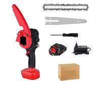 Taille-haie Electrique, 3500W 8 Pouces scie électrique 30000 TR/Min Mini Batterie de tronçonneuse Rechargeable Outil de Travail du Bois(1 Battery Plug)