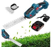 Taille Haie Electrique sans Fil 2 en 1, Cisaille à Gazon 18V avec Batterie Rechargeable et Chargeur, 2 Lames(20cm&12cm), Coupe Haie sans Fil pour Arbustes, Jardin, Gazon, Pelouse