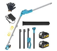 Taille Haie Electrique Telescopique 4,5 m avec Une Taille de 1,80 m, Taille-Haies Électriques avec Lame Double Action 52 cm, 2 * Batteries 4,0Ah, Tête Pivotante 180° Réglable, pour Haies Hautes