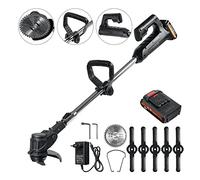 Taille-haie Electrique, Tondeuse à Gazon électrique 1000W tondeuses puissantes débroussailleuse Tondeuse à Gazon sans Fil Machine de découpe Outils de Jardin avec Batterie 2 pièces(1 Battery Set)