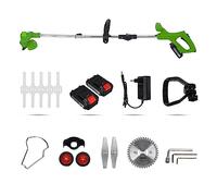 Taille-haie Electrique, Tondeuse à Gazon électrique Pliante 21V 1800W Tondeuse à Gazon Potable sans Fil Outils de Coupe d'élagage de Jardin avec Batterie 2PC amp; Roues(Green 2Battery)