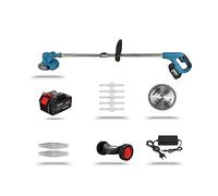 Taille-haie Electrique, Tondeuse à Gazon électrique portative sans Fil 1800W Coupe Gazon Coupe d'élagage de Jardin réglable avec 2 Batteries Lithium 8 Accessoires(with 1 Battery Set)