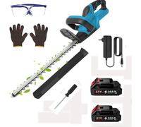 Taille-haie Professionnel sans Fil 21V avec 2 Batteries de 1500mAh*10, 1500rpm, Diamètre de Coupe 3-4in, Taille Haie Batterie pour DéSherberger, éLaguer Les Arbres, Arbustes, Jardin (Vert)