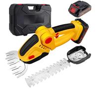 Taille-haie sans Fil 2-en-1, Cisailles à Gazon électriques Portables Et Taille-arbustes avec Tête Pivotante à 90°, Comprenant Un étui De Rangement, Outil De Jardin pour L'entretien De La Pelouse
