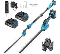Taille-haie sans fil 2 en 5 m de long portée - Lame de 45,7 cm - Réglage de 0 à 135° - 21 V - 2 batteries de 4,0 Ah - Sangle d'épaule rechargeable de 550 W pour clôture, élagage de branche