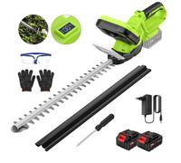 Taille Haie Sans Fil 21 V 500 W Lame Double 51cm, Coupe Branche Électrique, Cisaille Haie avec 2 Batteries pour Jardin Pelouse Cour