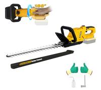 Taille-haie sans fil compatible avec DEWALT 20 V MAX - Taille-haie électrique sans balais - Poignée rotative à 180° - Écart de lame de 6,2 cm (sans batterie) (55,9 cm)