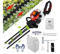 Taille-haie sans fil de 61 cm avec lame à double action, taille-haie à gaz 26 cc à 2 temps, économe en carburant, faible voix, rouge