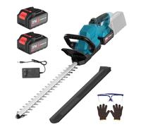 Taille-haie sans fil pour batteries Makita, taille-haie électrique avec 2 batteries de 3000 mAh, longueur de coupe de 53 cm, espacement des dents de 15 mm, tête rotative à 180°, taille-haie sans