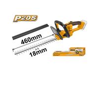 Ingco Taille-Haies Sans Fil 20V (Produit seul) Diamètre de Coupe 18mm pour Elagage, Longueur de Lame 460mm CHTLI20018