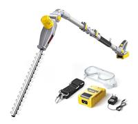 Taille-haie sans Fil, Taille-haie électrique 21 V avec Perche Extensible de 3 m, Double Lame de 410 mm, capacité de Coupe de 16 mm, Taille-haie réglable, for Haies, arbustes et Branches