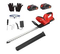 Taille-haie sans Fil Taille-haie électrique à Longue portée avec 2 Piles Coupe-Jardin Manuel léger Taille-haie Vert pour Haies Branches Arbustes Brindilles (Rouge)