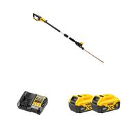 Taille haie sur perche orientable 18V DCMPH566N-XJ + 2 batteries 18V 5 Ah + chargeur DCB1104-QW DEWALT