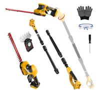 Taille-Haie Télescopique Batterie Compatible avec Dewalt 18V 20V 3 in 1 | sans Batterie Cisailles à arbustes électriques Sculpte Haie et Taille Taille haie sans Fil avec Lame, Tête Pivotante 180°