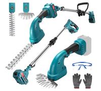 Taille Haie Télescopique sans Fil Compatible avec Makita 18V Batterie, 3 en 1 Cisaille à Gazon avec 2 Lames, Électrique Taille-Haies pour Arbustes, Jardin, Gazon (sans Batterie)