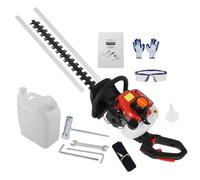 Taille-haie thermique 26cc, lame double face 61 cm, 1 ensemble | Construction ABS et métal, réservoir 0,6L, moteur 2 temps pour jardin, système de démarrage à rappel Rouge