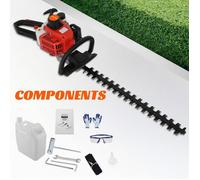 Taille-haie thermique à essence 26cc - FIANAO - Double Lame 55 cm - moteur à essence 2 temps - 7500 tr/min - 740W - Rouge