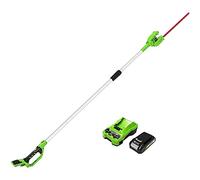 Taille-Haies à Tige Longue Greenworks 24 V Machine à Haies (Lames en Acier à Double Action, espacement des Dents de 18 mm, Longueur d'épée de 51 cm, avec Batterie 2 Ah et Chargeur)