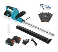 Taille-haies électrique - Outsunny - avec 2 batteries 3 AH et chargeur 0,8A - avec longueur de coupe 51 cm - bleu