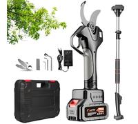 Taille-haies électrique sans fil, 1000W avec perche télescopique, coupe 4 cm, écran LCD, lames SK5, pour jardinage, arbres fruitiers et élagage(2Battery)