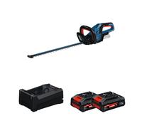 Taille haies sans fil GHE 18V-60 (II) avec volant d’inertie + 2 Batteries EXPERT 4 Ah + 1 Chargeur GAL 12V/18V-80 BOSCH
