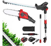 Taille-haies sur perche - TEENO - 2 en 1 - Batterie 20V 4Ah - Lame 24 cm - Poignée orientable