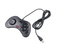 Taille Le noir manette de jeu filaire USB 6 boutons, 1 pièce, contrôleur de jeu, Joystick pour Sega pour Saturn System, Style pour