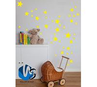 Taille Mixtes ?Toiles Stickers muraux Autocollant Kid Art Chambre d'enfant D?coration Chambre ? Coucher en Vinyle - 55 Mixed Size Star - Jaune Vif