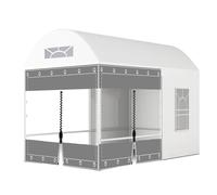 Taille personnalisée Bâche Transparente,Bâche imperméables en PVC avec Fermeture éclair et œillets renforcés,Clair Bâche étanche pour pergola extérieure,Balcon,terrasse,1zipper-W2.2xH2m