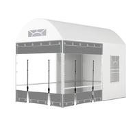 Taille personnalisée Bâche Transparente,Bâche imperméables en PVC avec Fermeture éclair et œillets renforcés,Clair Bâche étanche pour pergola extérieure,Balcon,terrasse,2zippers-W2xH2m