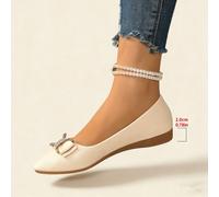 Taille petite, il est recommandé de commander une taille au-dessus. Chaussures beiges à bout pointu et nœud pour femmes 35-43, en matériau doux, à enfiler, avec col bas, chaussures de soirée respirant