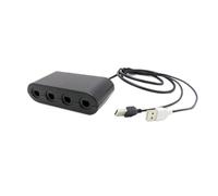Taille Portable 4 Ports Pour Gamecube Gc Contrôleurs Adaptateur Usb Convertisseur + Noir