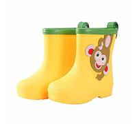 Taille Un Chaussures de Bébé Singe Caractère De Bande Dessinée Chaussures De Pluie Enfants Chaussures De Pluie Pour Enfants Garçons Et Filles Chaussures D'eau Bébé Bottes De Pluie, jaune, 26 EU