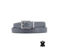 Taille unique - Ceinture homme ajustable en croûte de cuir gris - boucle chromée - Longueur Ajustable Taille unique