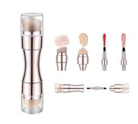 Taille Voyage Pinceaux De Maquillage - 4 En 1 Rétractable,Pinceau De Maquillage Visage Et Lèvres Voyage | pour Fard à Joues Liquide Poudre Rouge à Lèvres Fard à Paupières Anti-cernes