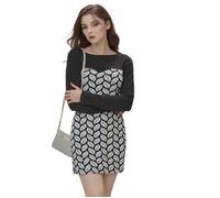 Taille XL - Robe femme manches longues de couleur noir - Elégante et effet de transparence XL